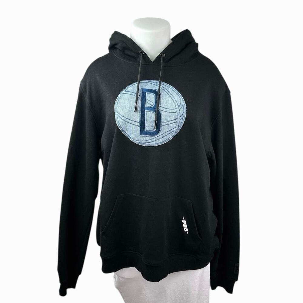 NEW PRO Standard Black NBA Basketball Brooklyn Nets Hoodie Hooded Sweatshirt XL